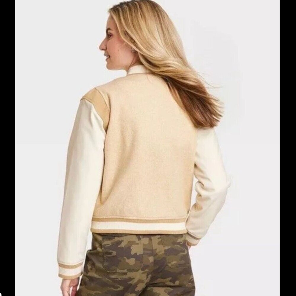 Universal Thread Faux Leather Varsity Jacket - Picture 2 of 3